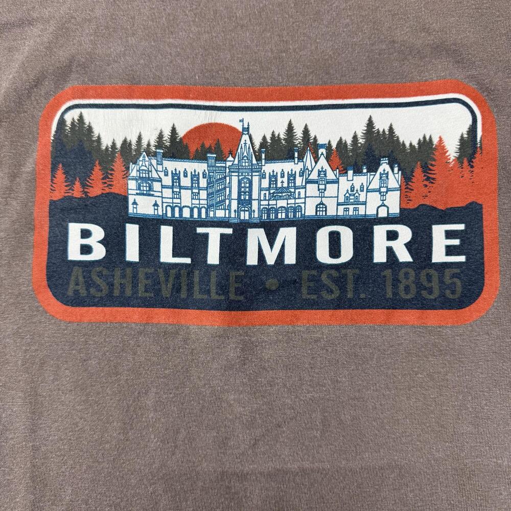 Blue 84 Shirt Mens Medium Brown Biltmore Asheville Estate Graphic Tee Travel - Picture 2 of 7